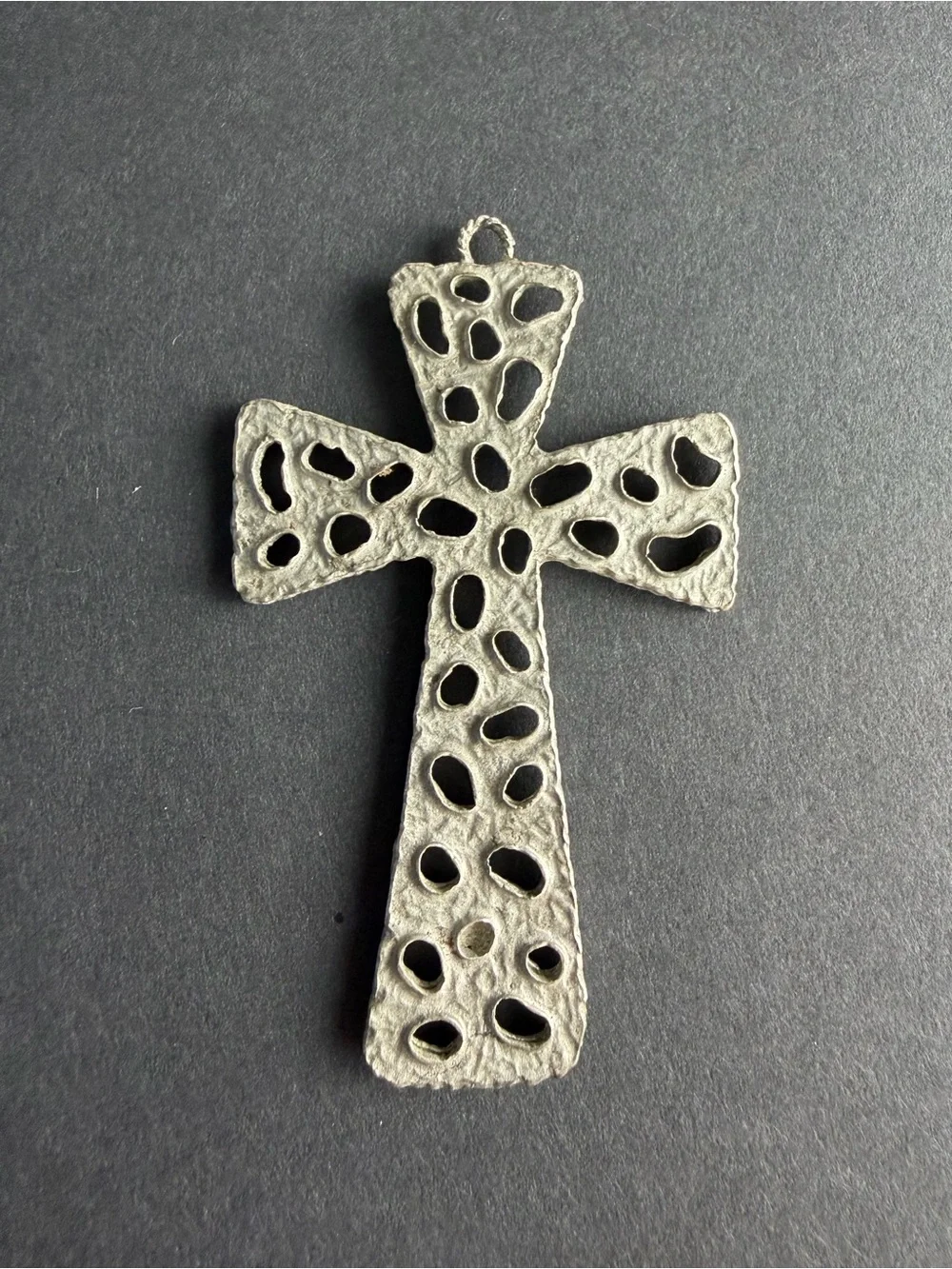 Openwork Cross Pendant - Silver Tone